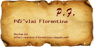 Pávlai Florentina névjegykártya